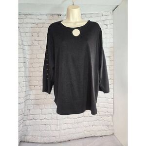 Avenue Vintage Women's Size 26/28 Black Keyhole Top